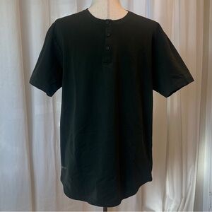 BYLT Men’s dark army green Short Sleeve Henley Tee